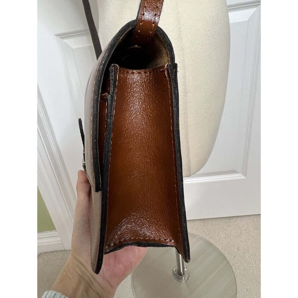 Patricia Nash Tan Leather Flap Satchel Cross Body Purse & Matching Card Wallet - Picture 6 of 16